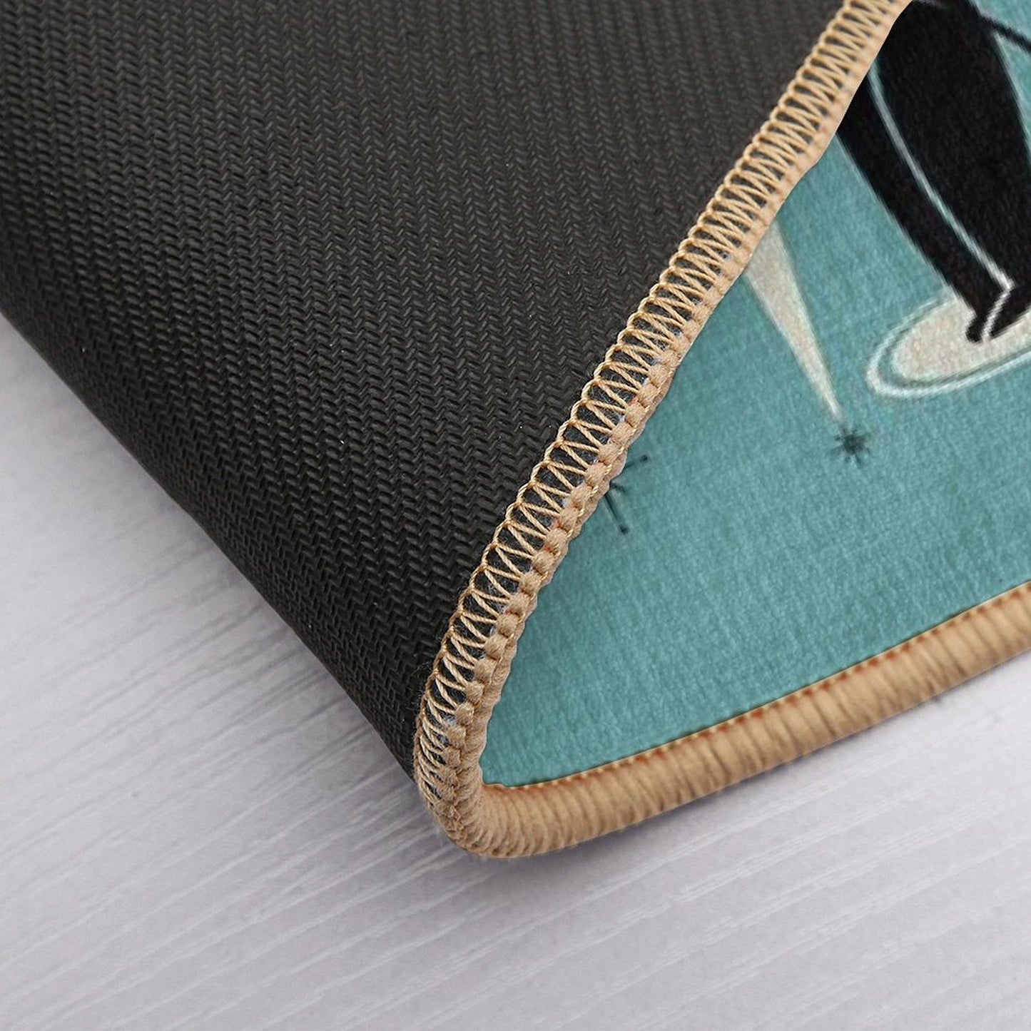 Mid Century Meow on Blue Slip-Resistant Bath Mat