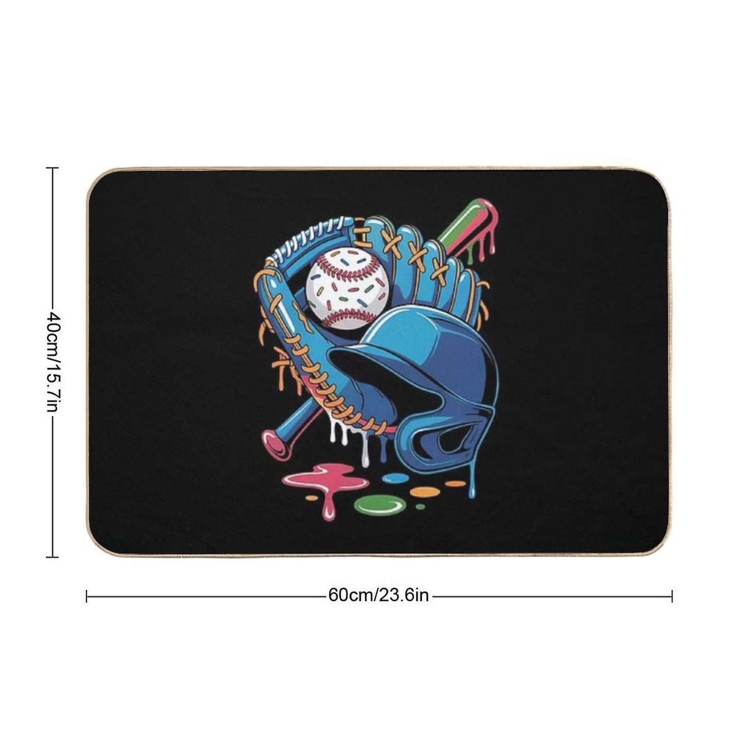 Ice Cream Drip Baseball Stuff Baseball Drip For Boys Long-Lasting Bath Mat