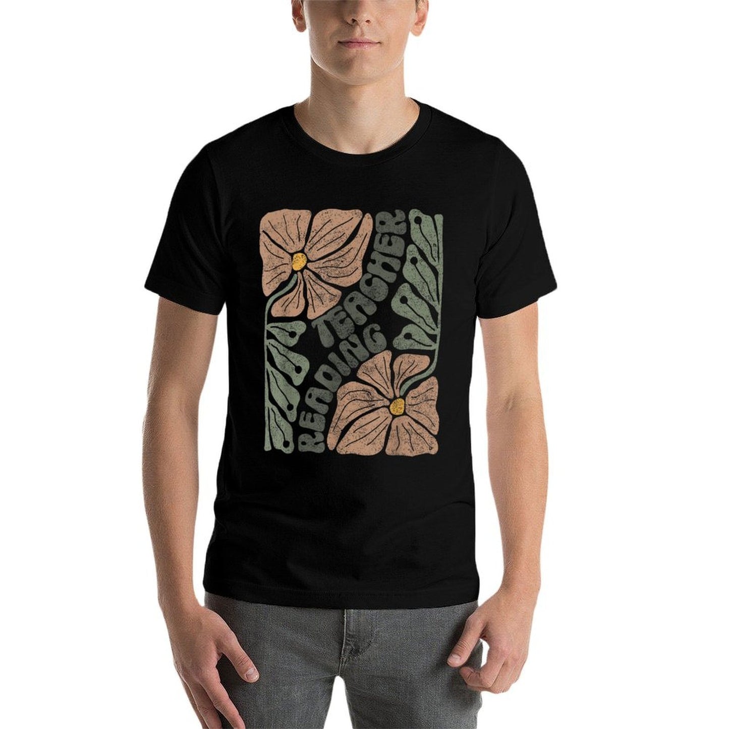 Boho Floral Reading Teacher Retro Reading Specialist Wildfl Affordable Price T-Shirt