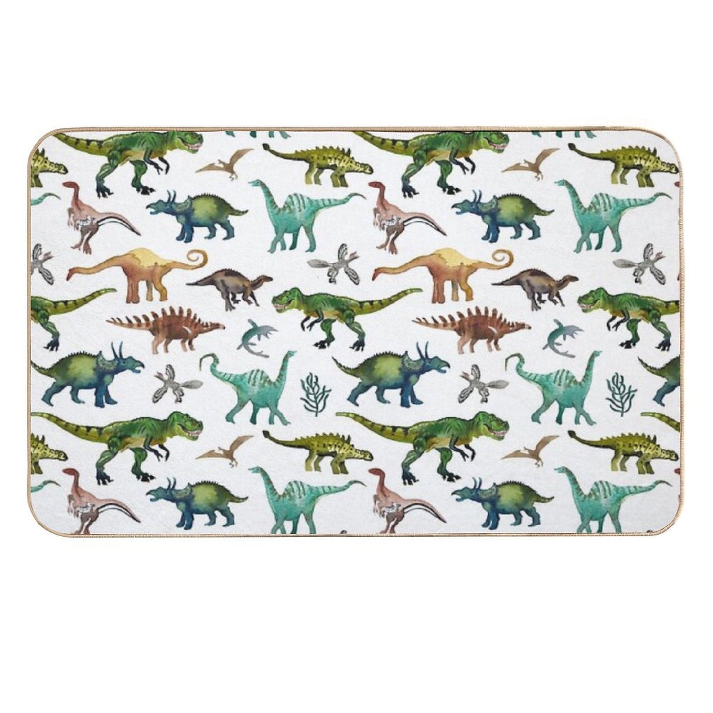 Dino-Mite Dreams for Kids Trendy Dinosaur Pattern Unique Gift Idea. Anti-Trip Bath Mat