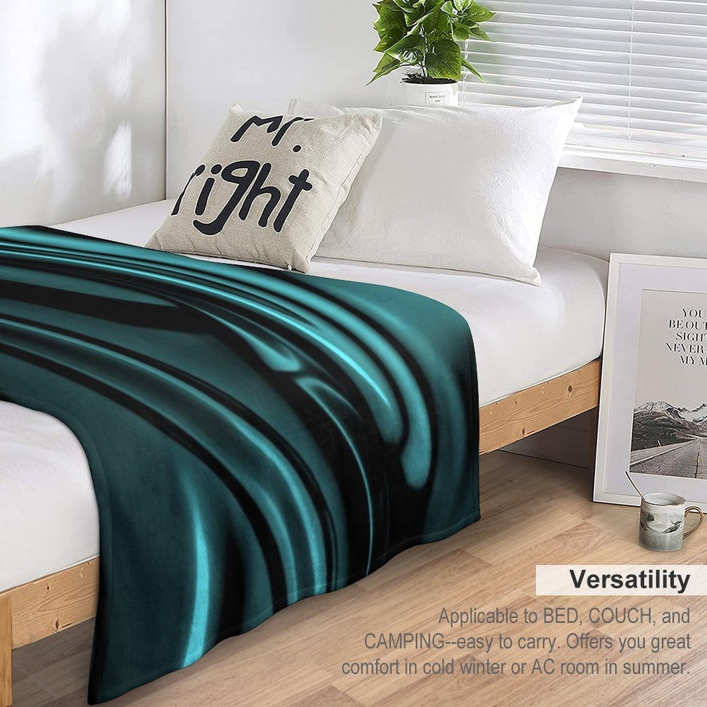 Most Sold Silk Wave Design Wrinkle-free Throw Blanket