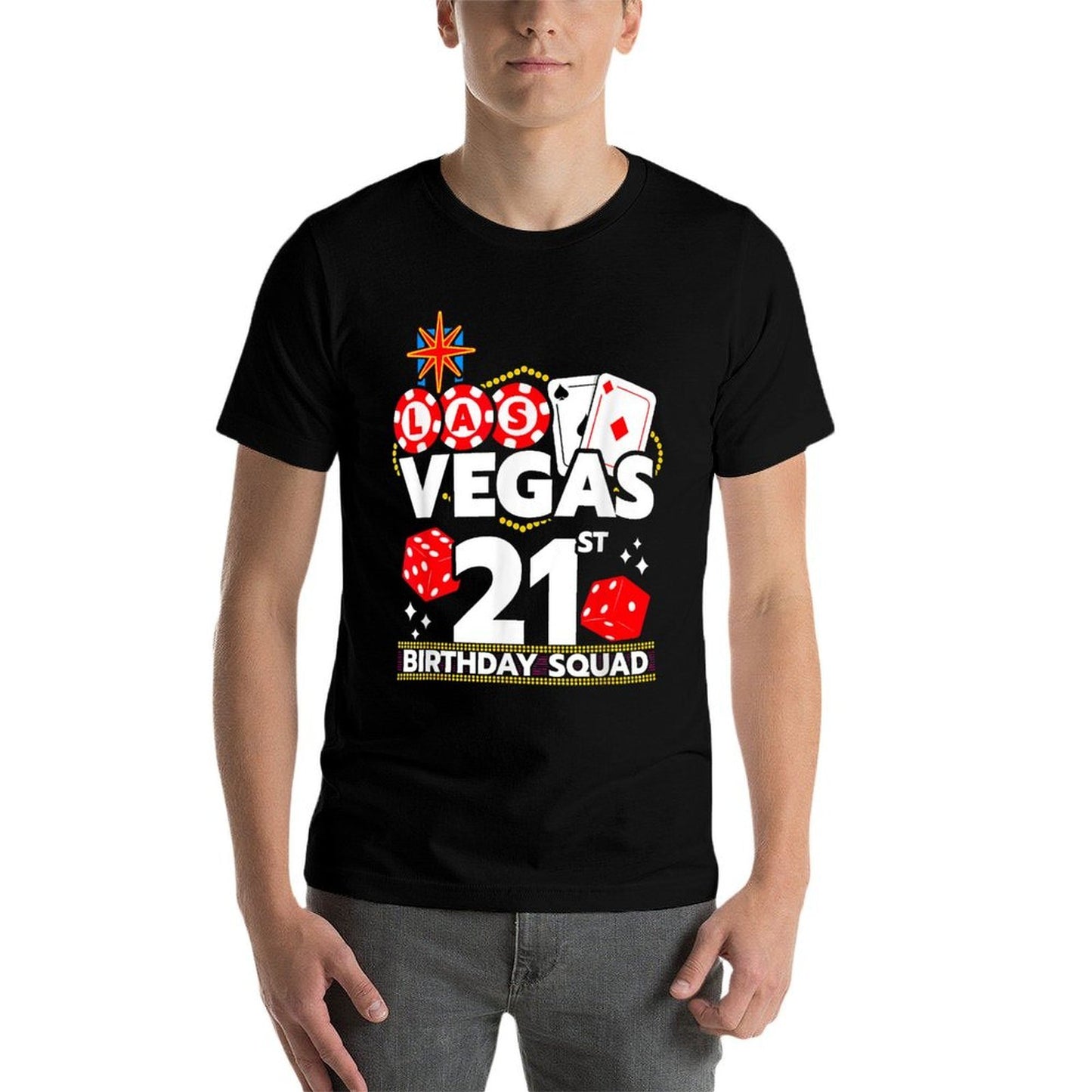 Vegas Birthday - Vegas 21st Birthday - Vegas Birthday Squad Heathered Texture T-Shirt