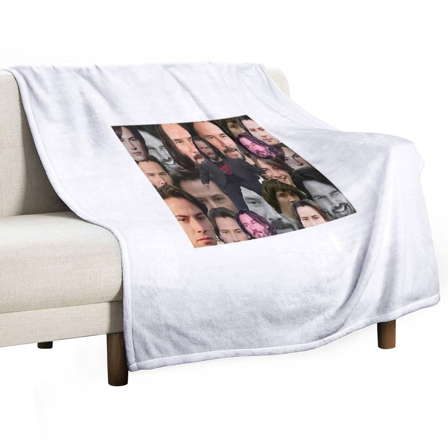 Keanu Reeves Face Collage Wrinkle-free Throw Blanket