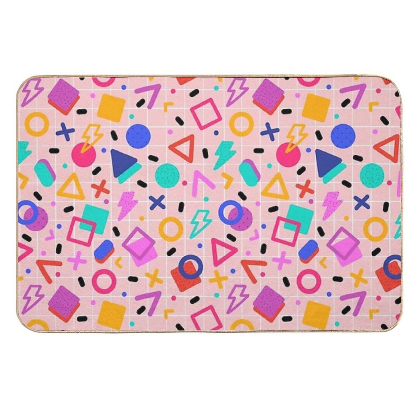 Retro Bright Memphis Pattern Odorless Bath Mat
