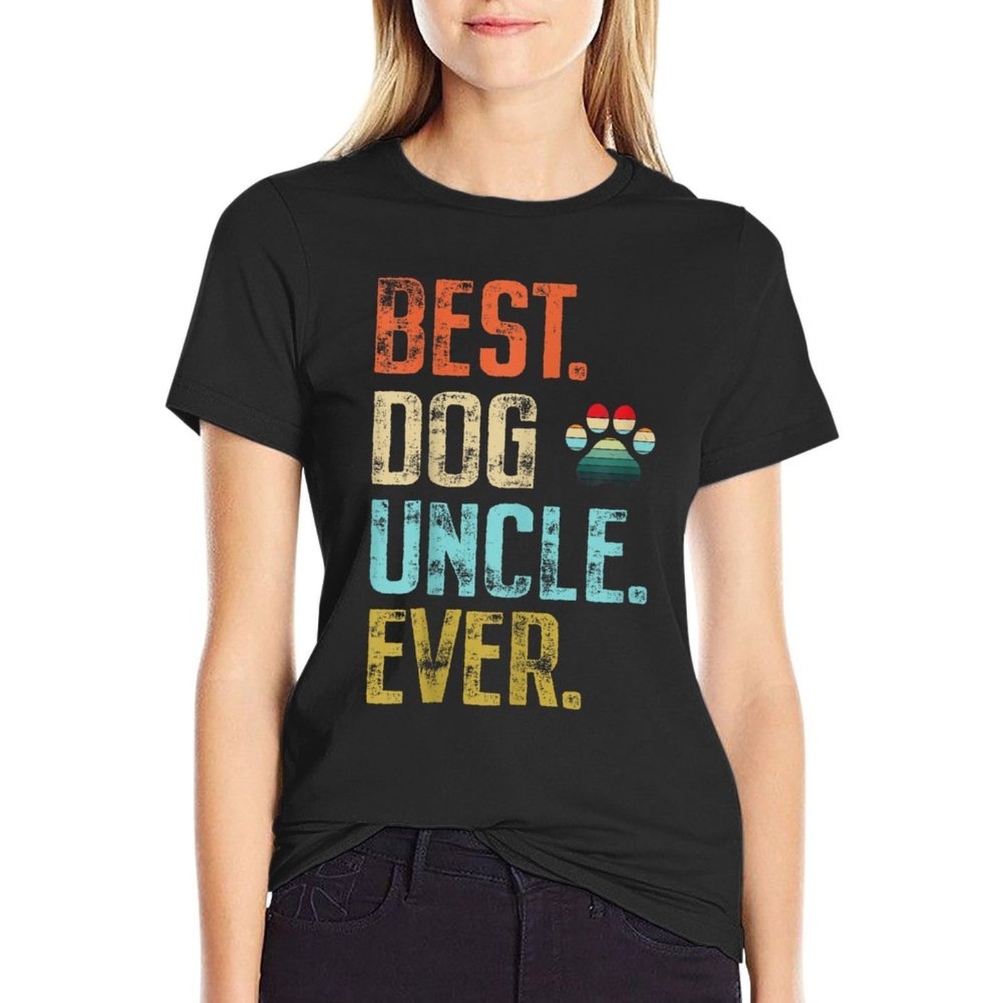 Mens Best Dog Uncle Ever Vintage Dog Lover Easy-care T-Shirt
