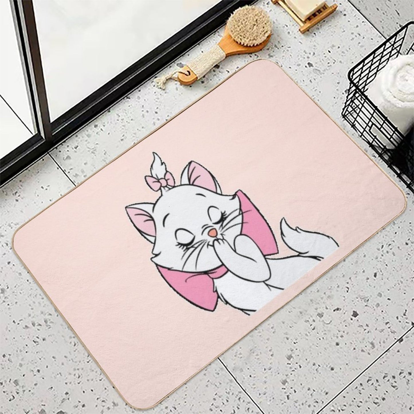 Marie Cute Aristocats. Beautiful Kitty. Cartoon Cat Teehee High-Traffic Bath Mat