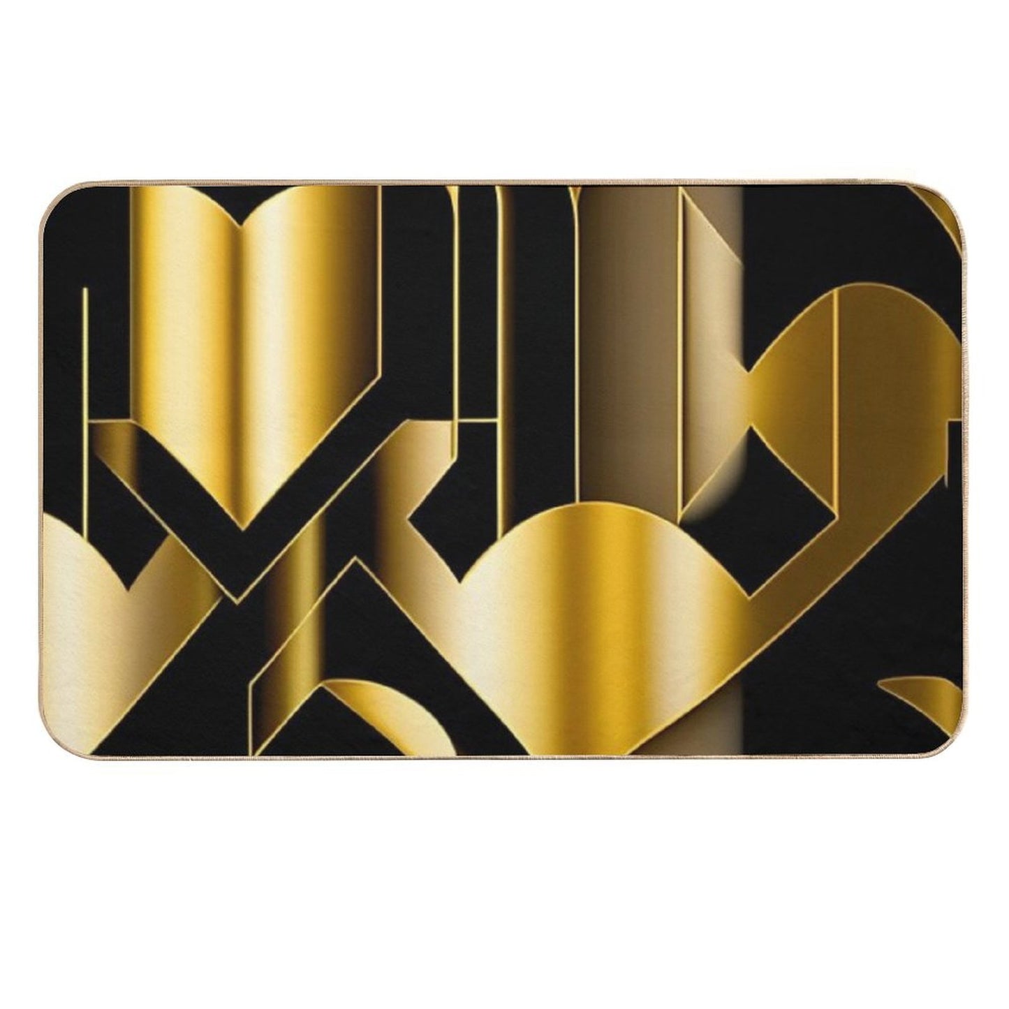 Black & Gold Gatsby Art Deco Inspired Patterns Toxin-Free Bath Mat