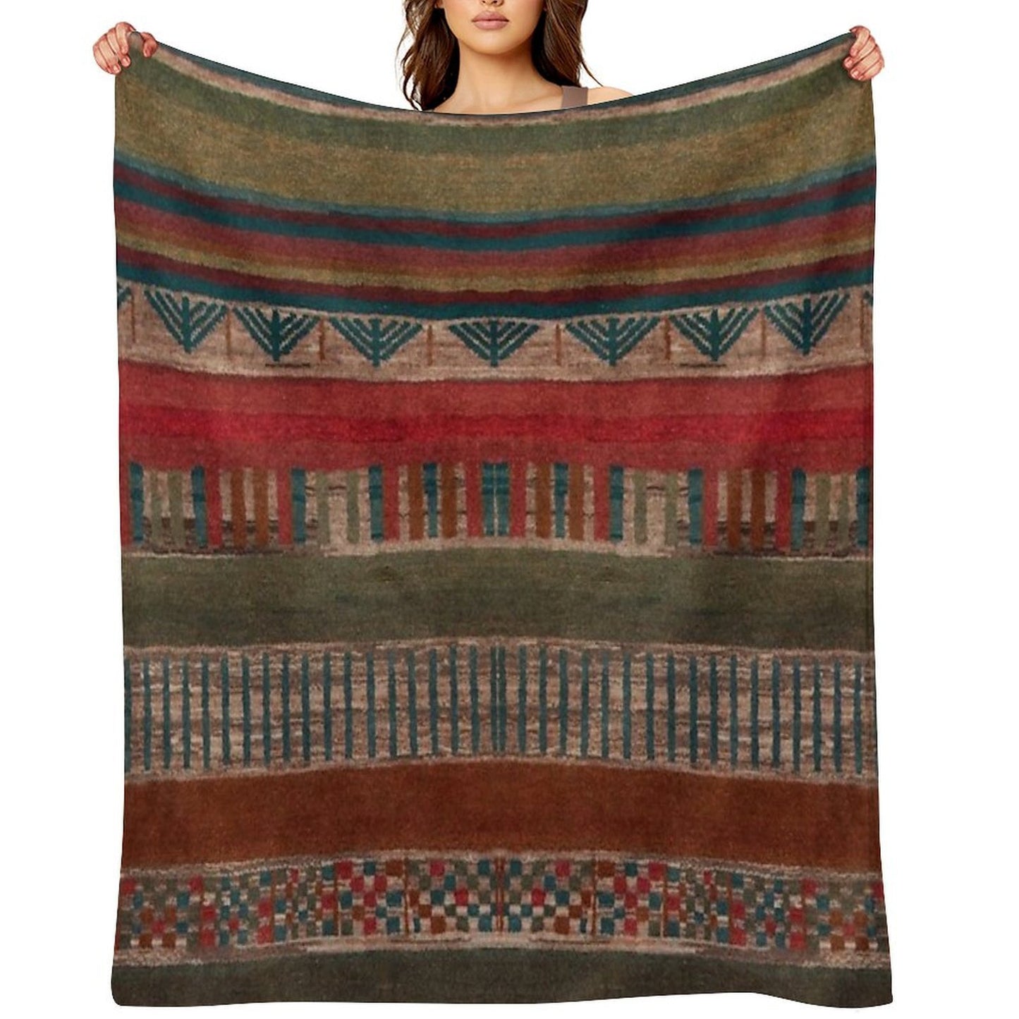 Bohemian Pattern Easy Care Throw Blanket