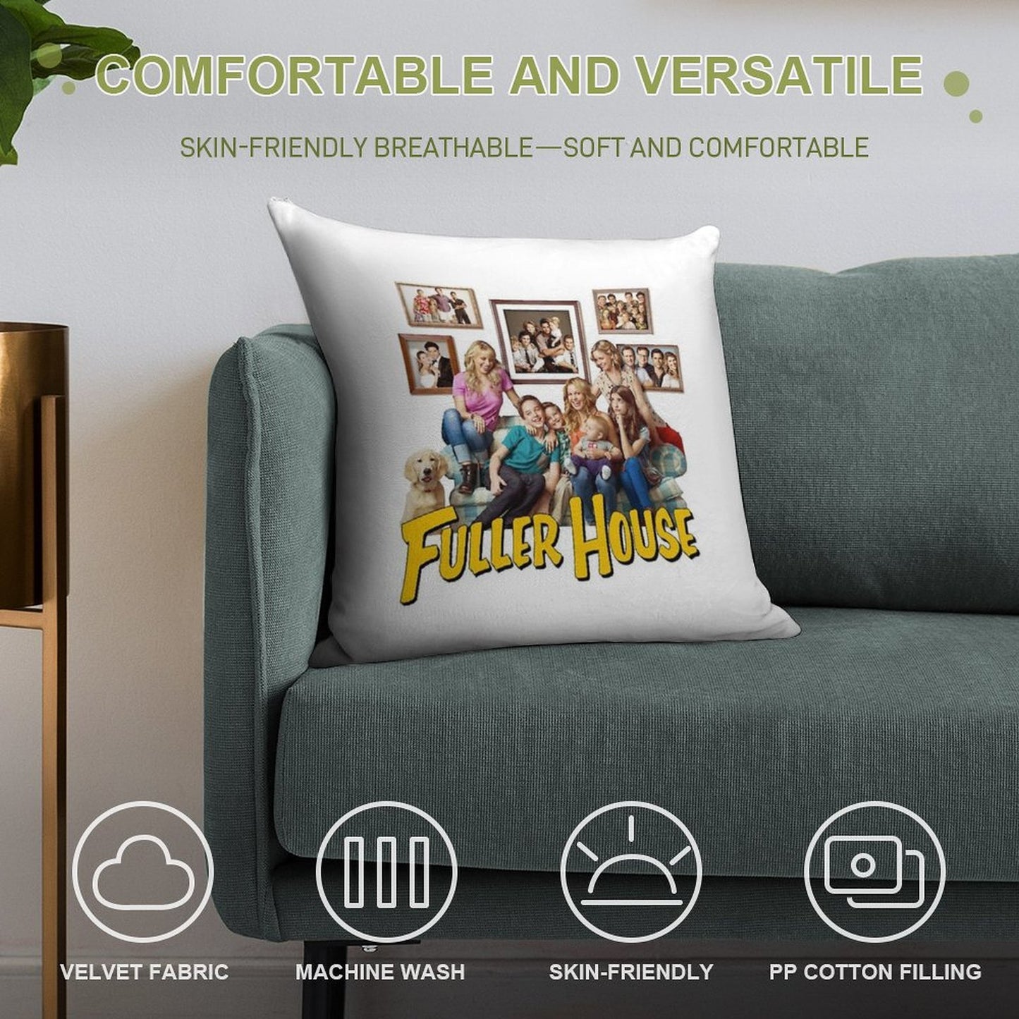 Fuller House Cast Merch Soft Bedroom Essential Throw Pillow