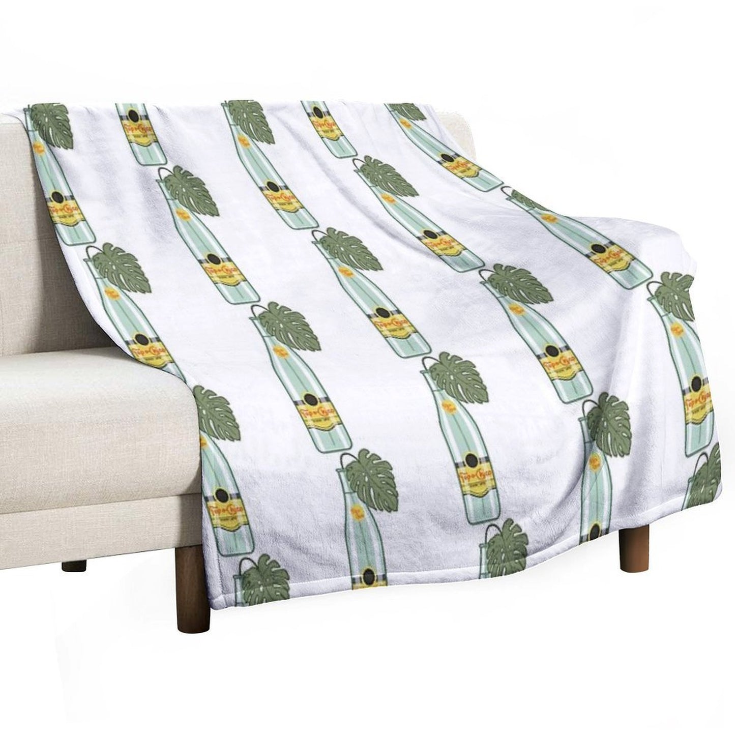 Monstera Topo Chico Shrink-resistant Throw Blanket