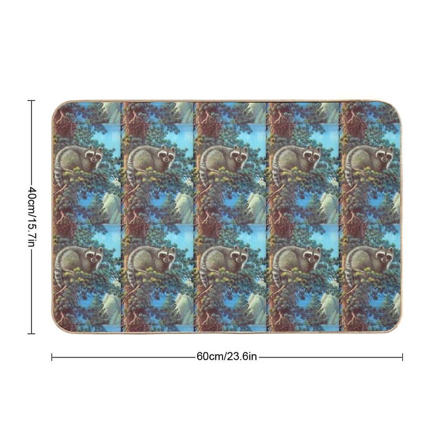 Treed Raccoon Lake Tahoe Non-Slip Bath Mat