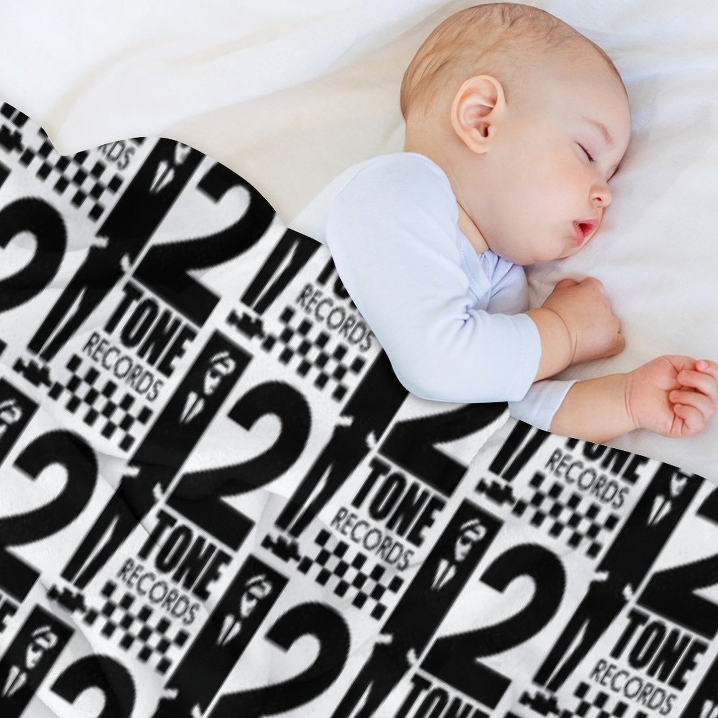 2 Tone Records T Black And White Sustainable Throw Blanket