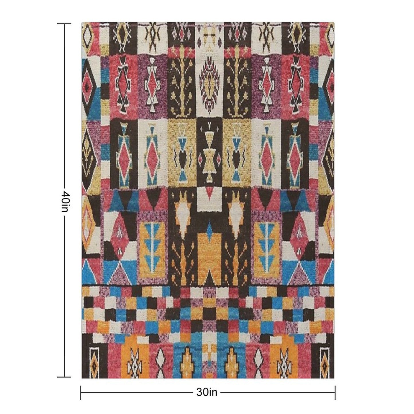 Moroccan Heritage Pattern Carpet All-season Throw Blanket