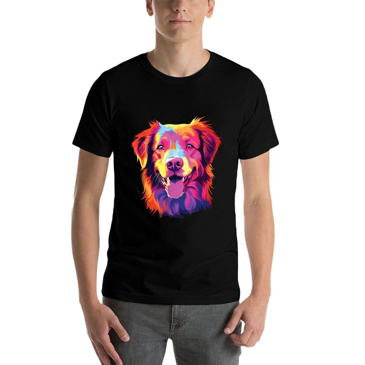 Watercolor Colorful Nova Scotia Duck Tolling Retriever Dog Affordable Price T-Shirt