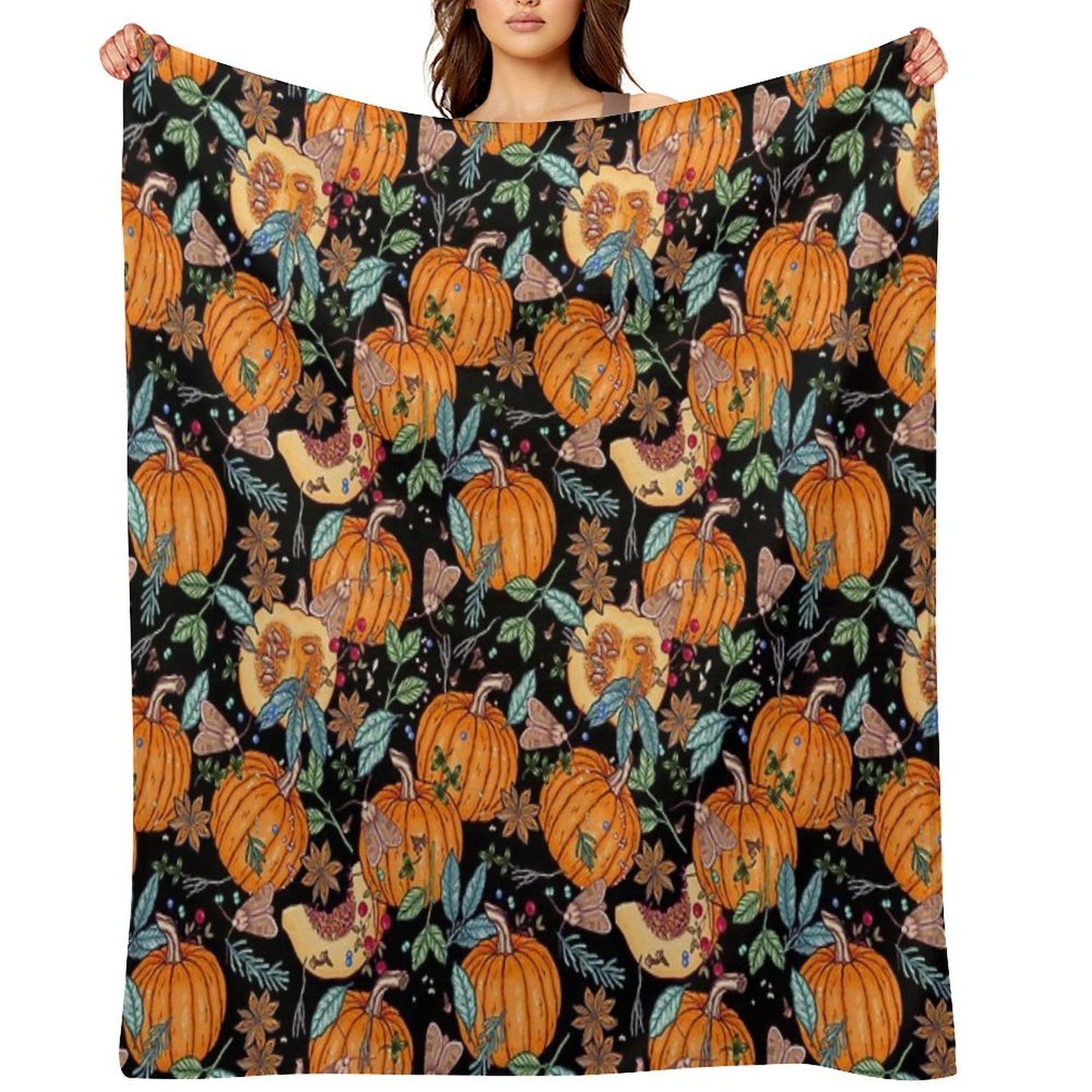 Magic Autumn Pumpkins Versatility Throw Blanket