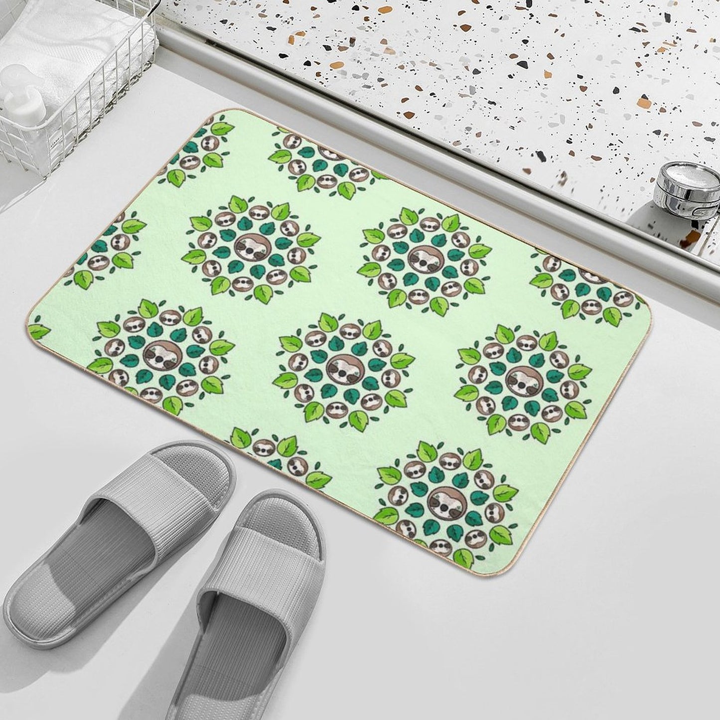 Mandala Sloth Slip-Resistant Bath Mat