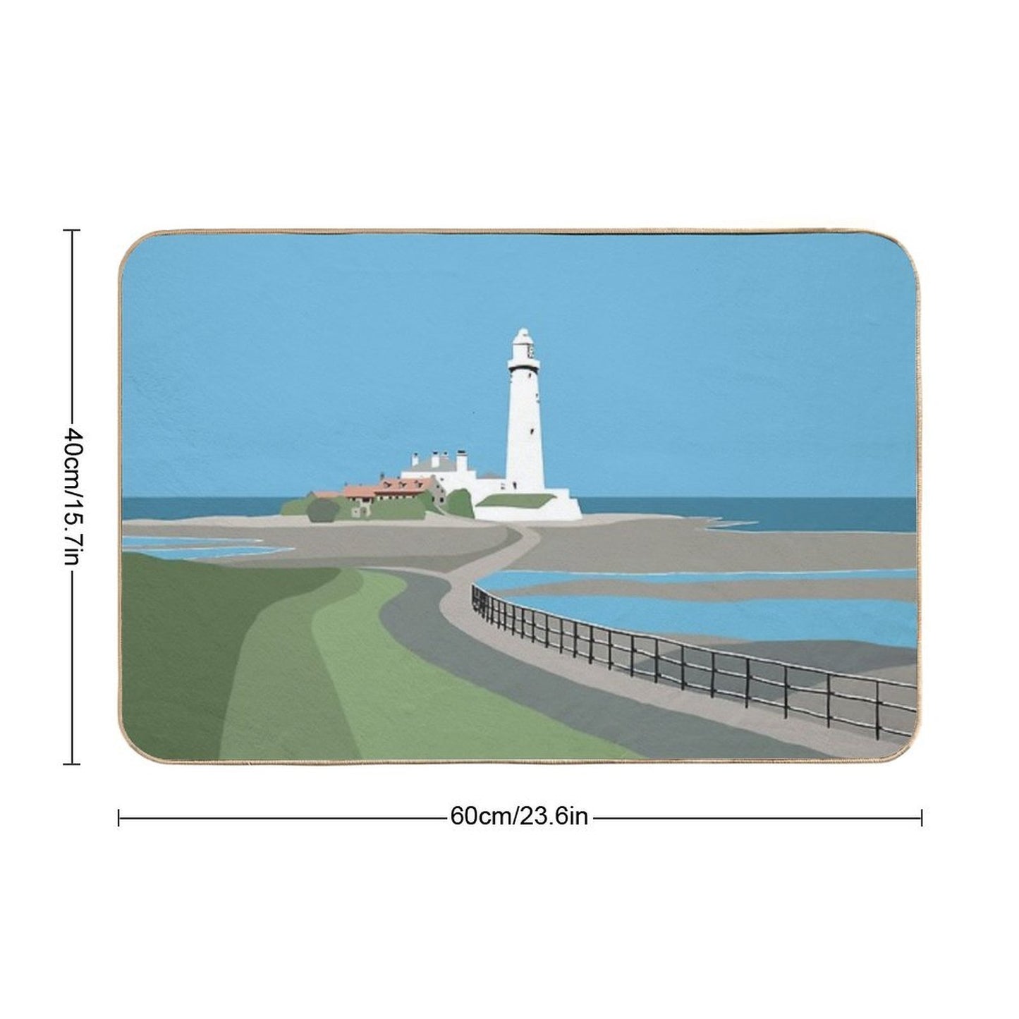 St Mary's Lighthouse, Whitley Bay Dirt-Trapping Bath Mat