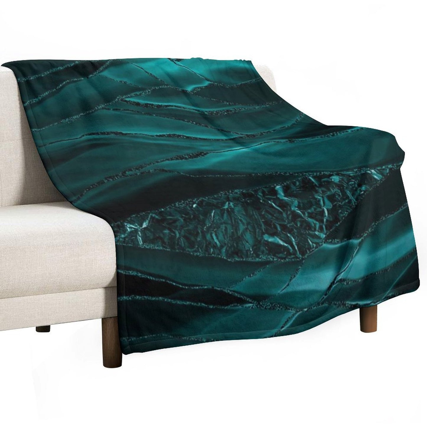 Emerald Green Glamour Marble Faux And Agate Landscapes All-season Throw Blanket