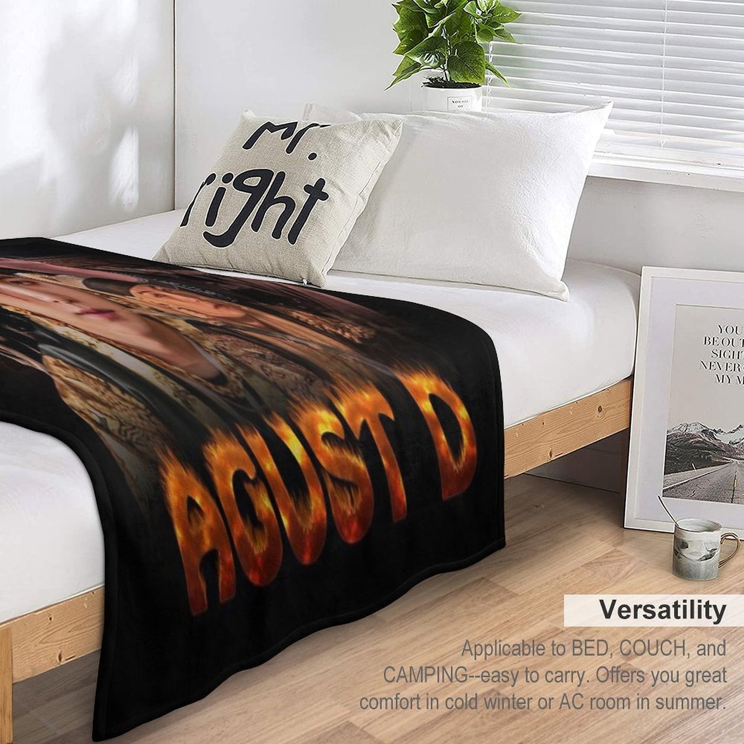 Agust D (Flames) Lightweight Throw Blanket