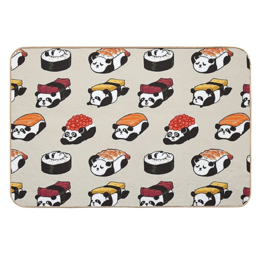 Sushi Panda  Easy To Clean Bath Mat