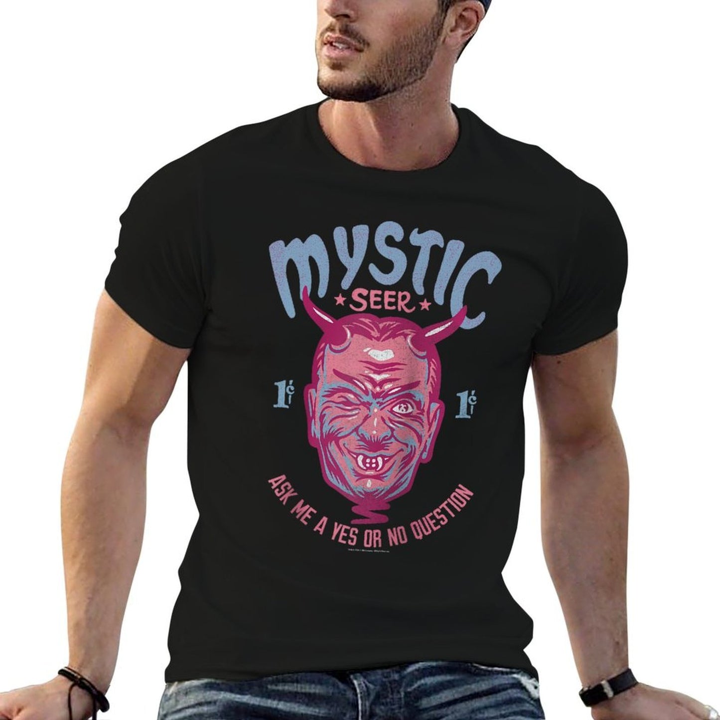 The Twilight Zone Mystic Seer Yes Or No Question Raglan Baseball Eco-friendly Material T-Shirt