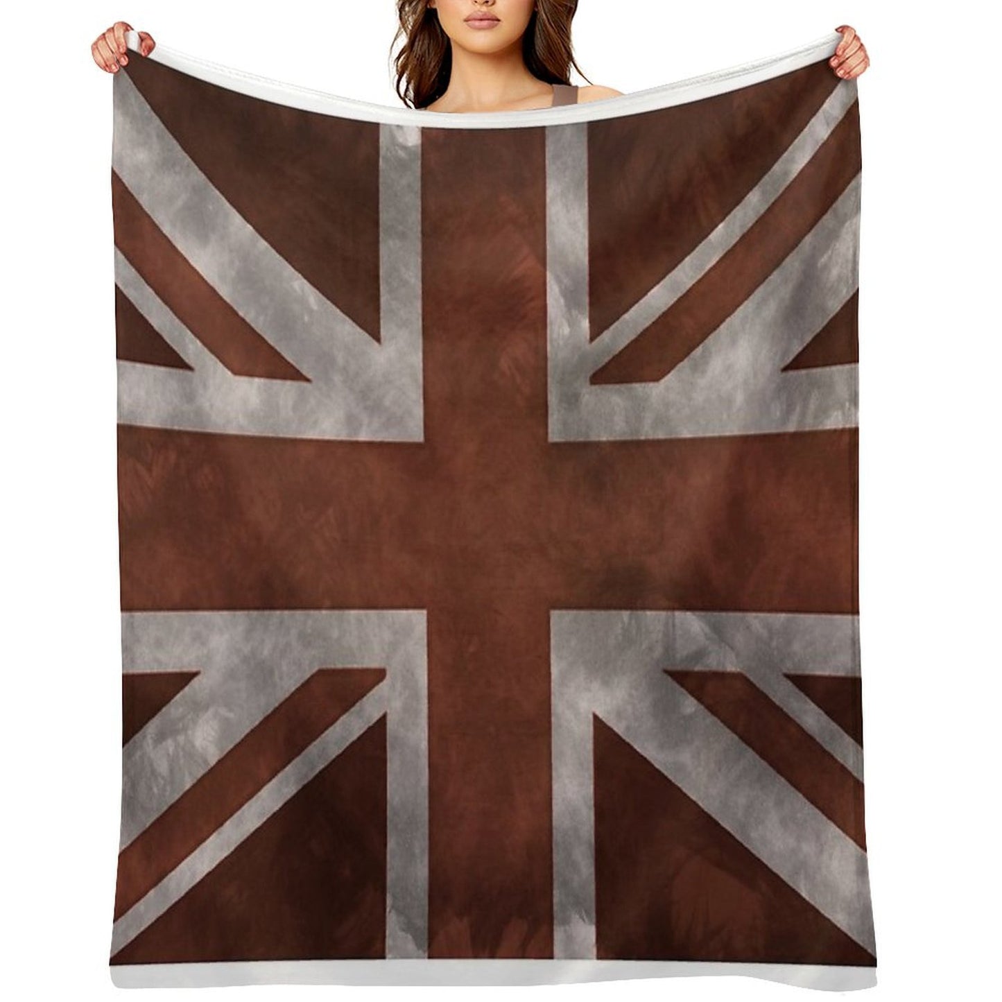 Red Distressed Union Jack Sustainable Throw Blanket