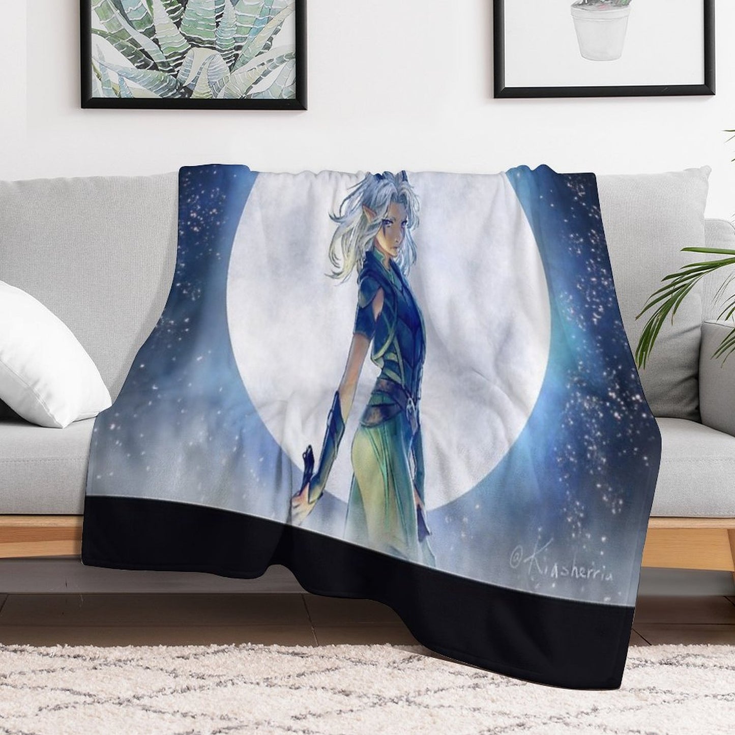 Rayla And Moon Compact Throw Blanket