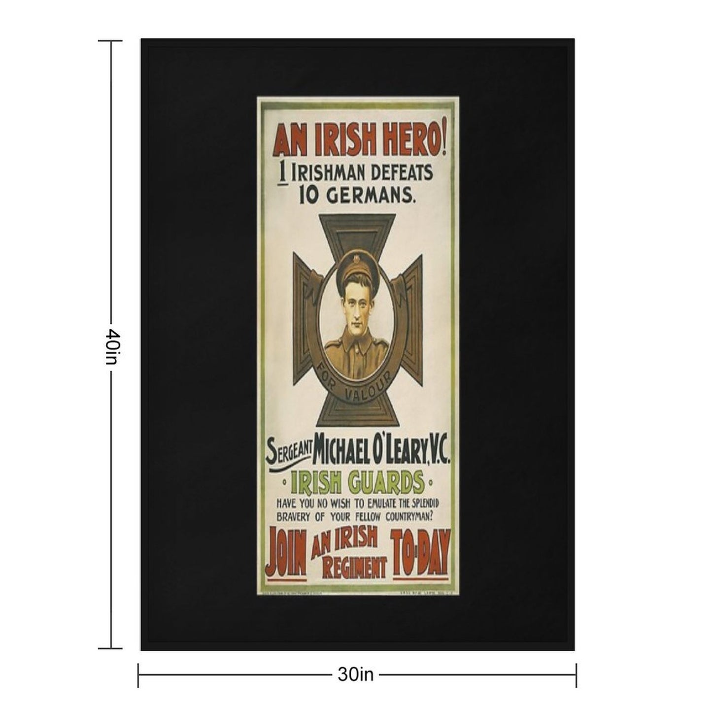 Vintage Poster Restored - Ireland (Irish Guards) Multi-functional Throw Blanket
