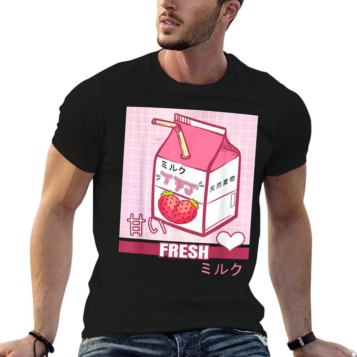 90s Japanese Otaku Gifts Anime Aesthetic Stylish Milk Vintage-inspired T-Shirt