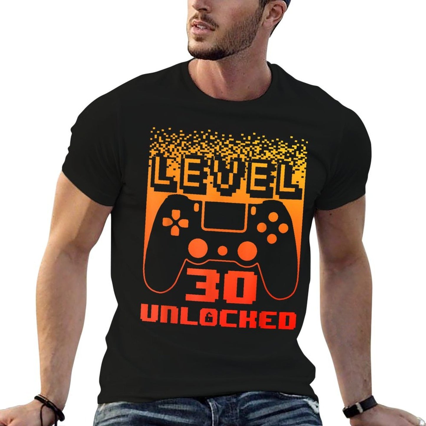30th Birthday For Men Level 30 Unlocked Gamer 30 Year Old Durable T-Shirt
