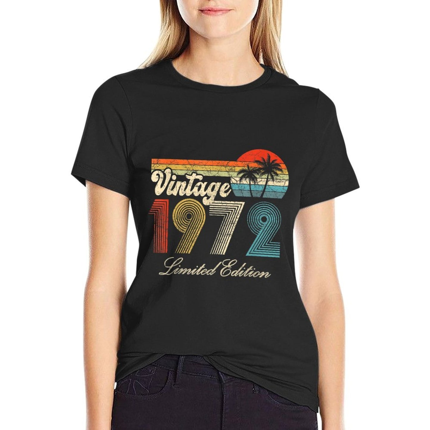 50 Years Old Vintage 1972 Limited Edition 50th Birthday Oversized Silhouette T-Shirt