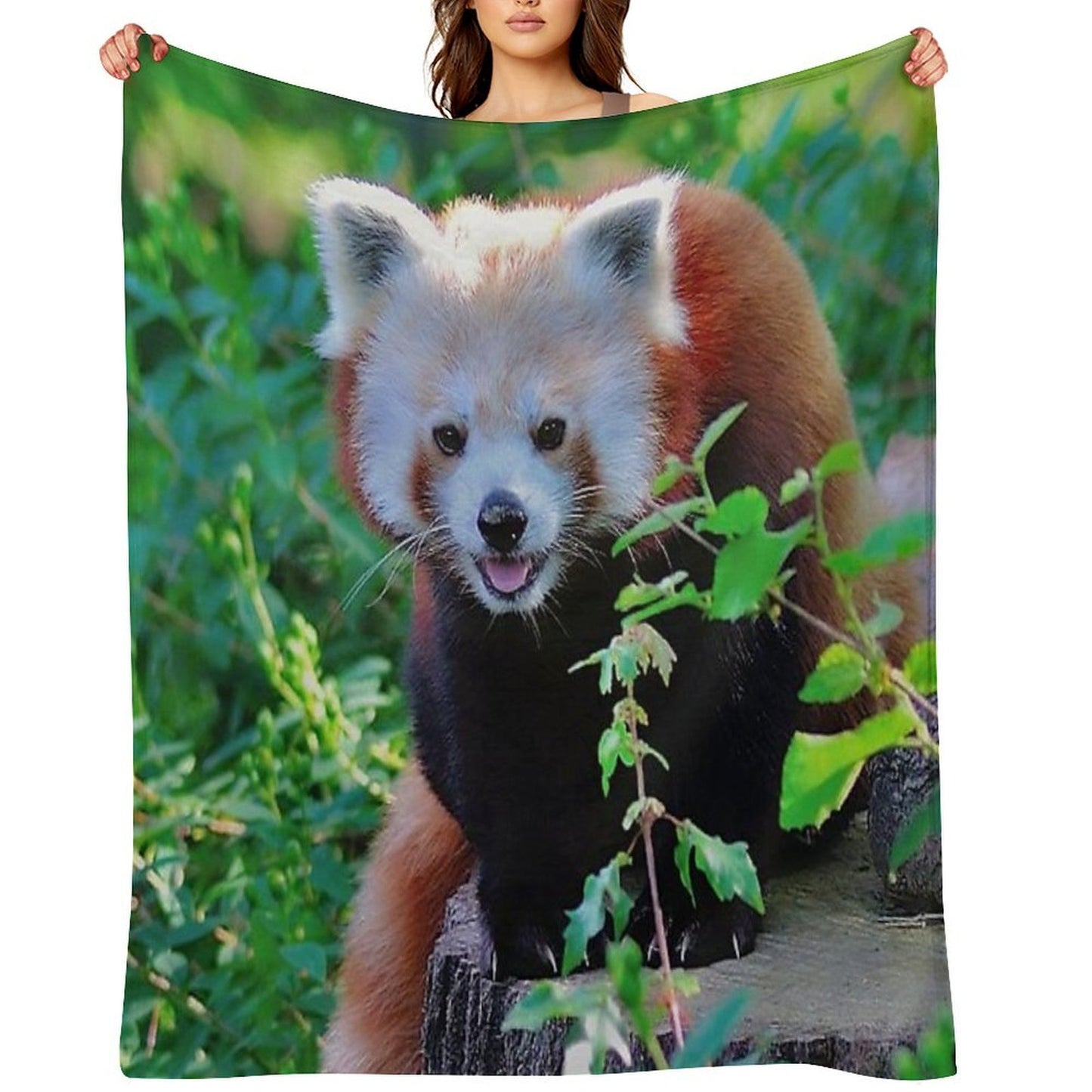 Cute Red Panda Sustainable Throw Blanket