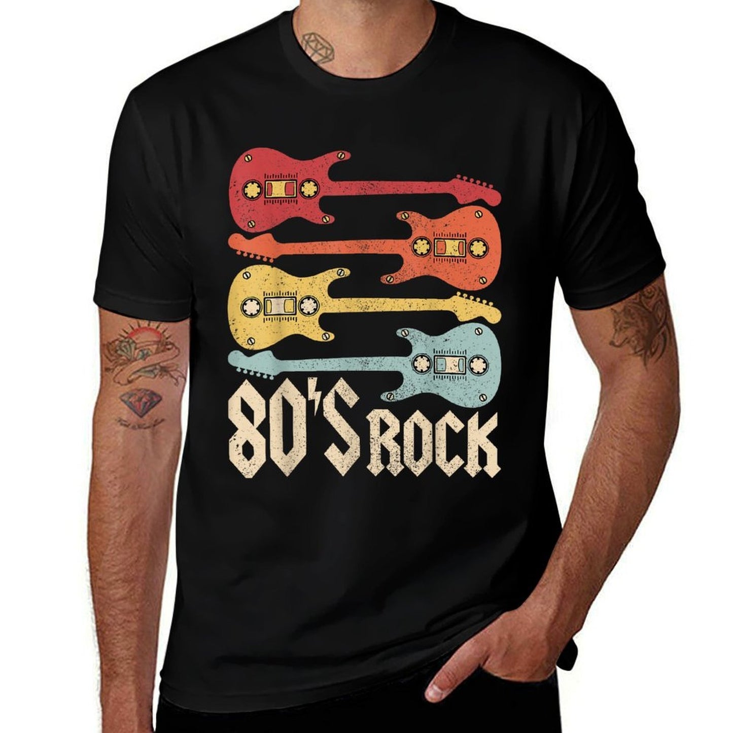 80s Rock Band Guitar Cassette Tape 1980s Vintage 80s Costume Durable T-Shirt