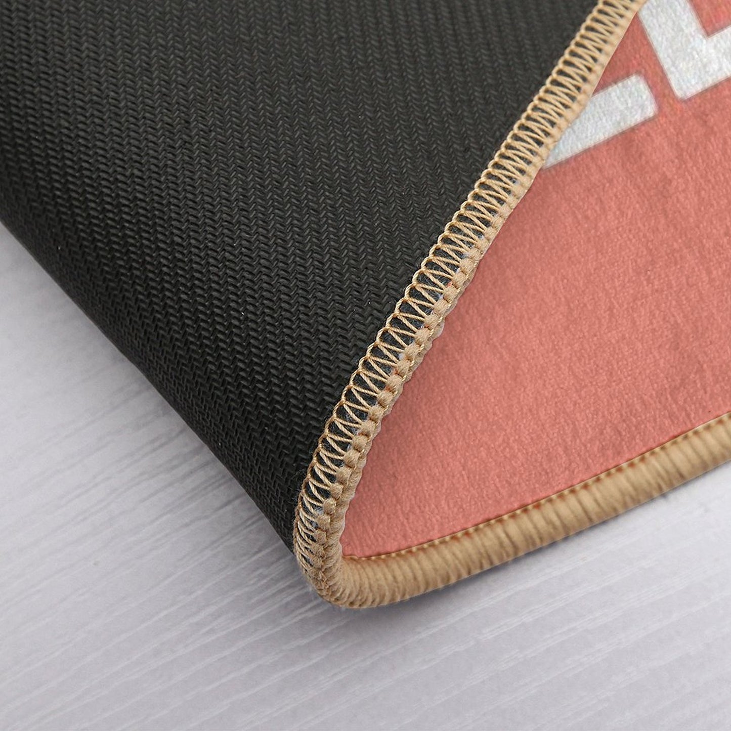 Peachy Clean - Peach And White Non-Slip Bath Mat