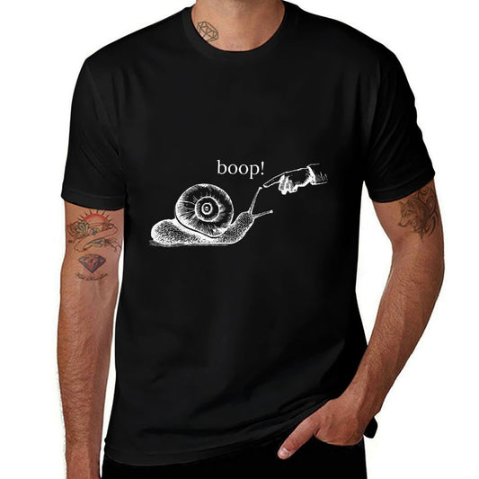 Vintage Hand Boop Snail Nature Lover Insect Snail Pet Owner  Ribbed Collar T-Shirt