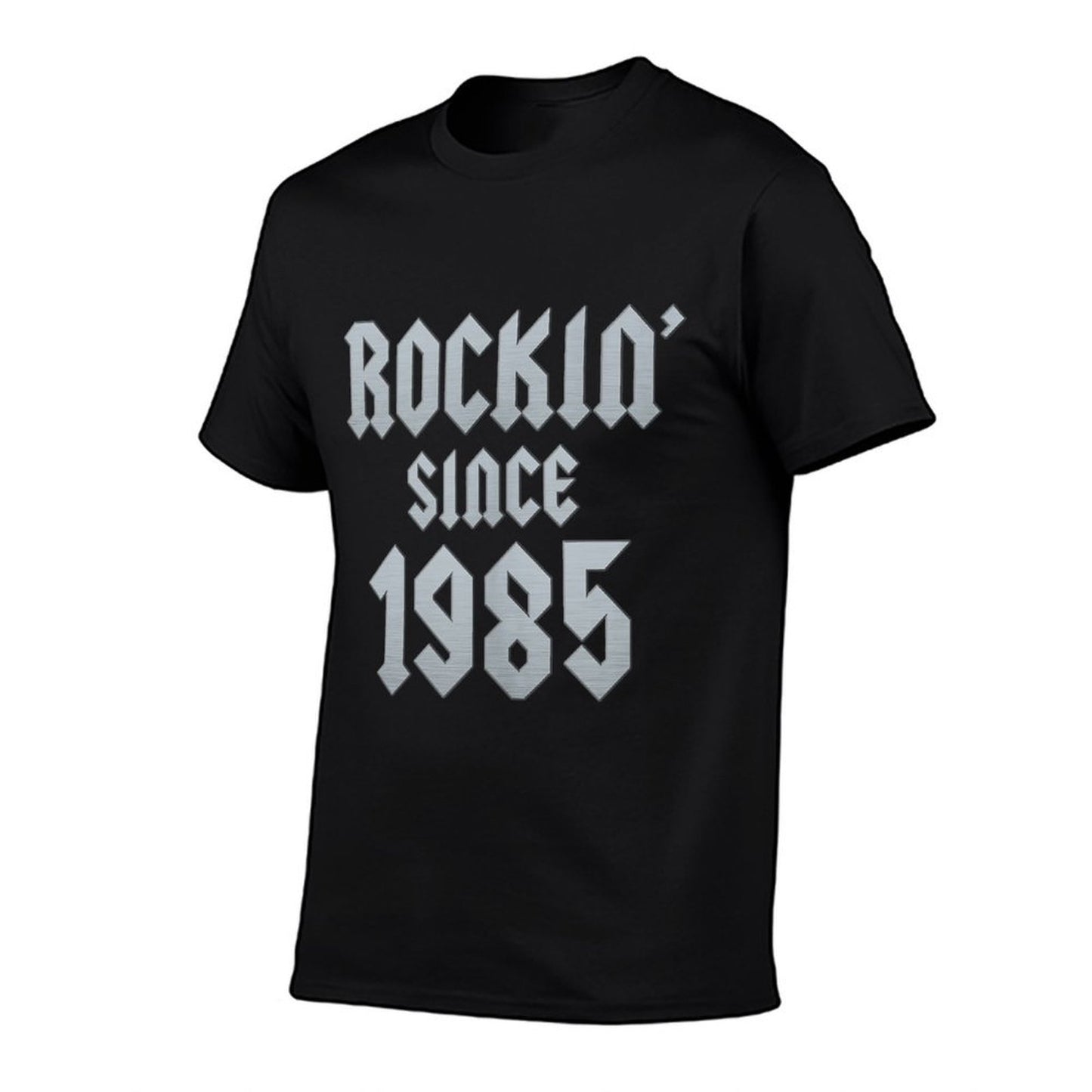 40 Year Old Rockin' Since 1985 40th Birthday Ribbed Collar T-Shirt