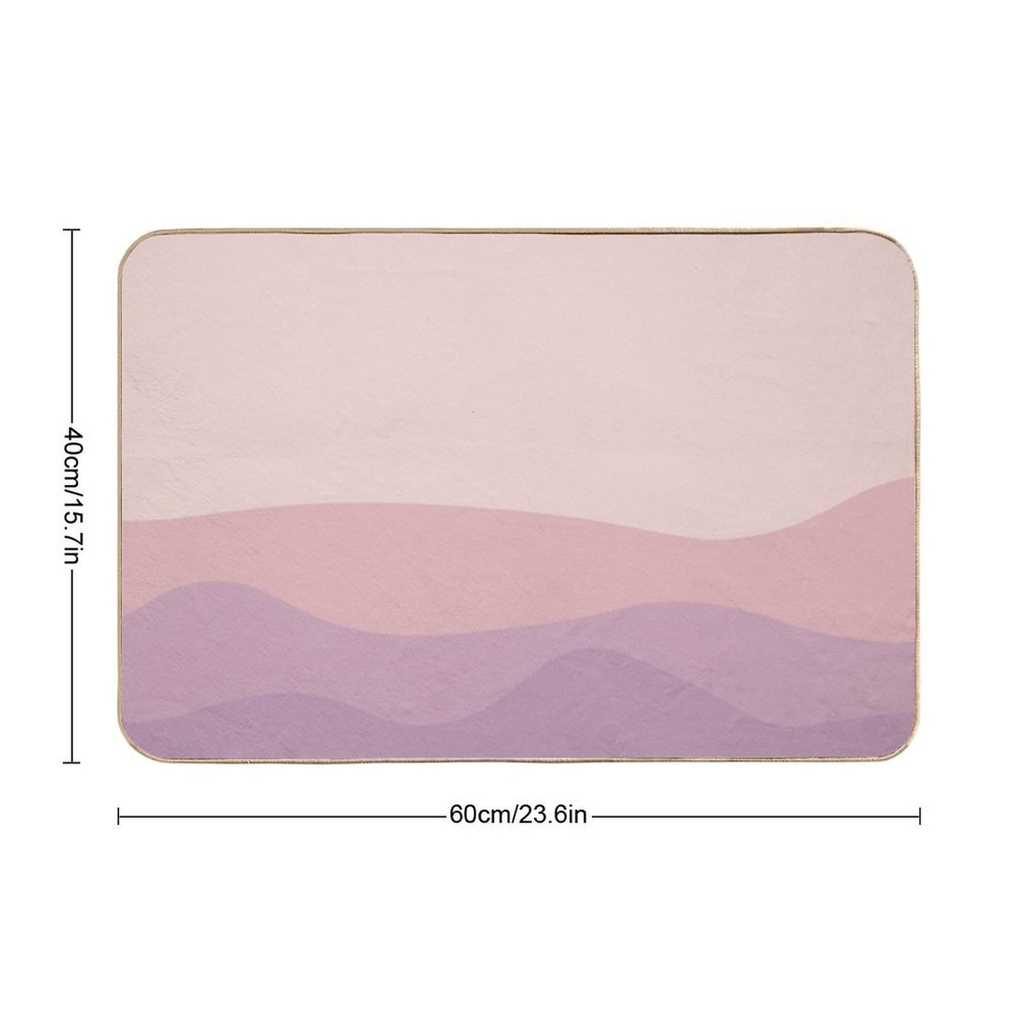 Aesthetic Soft Pink Mountains Absorbent Bath Mat