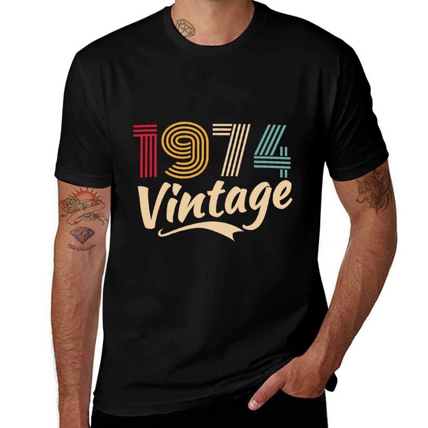 Vintage 1974 Retro 50 Years Old Bday Gifts For 50th Birthday Moisture-wicking T-Shirt