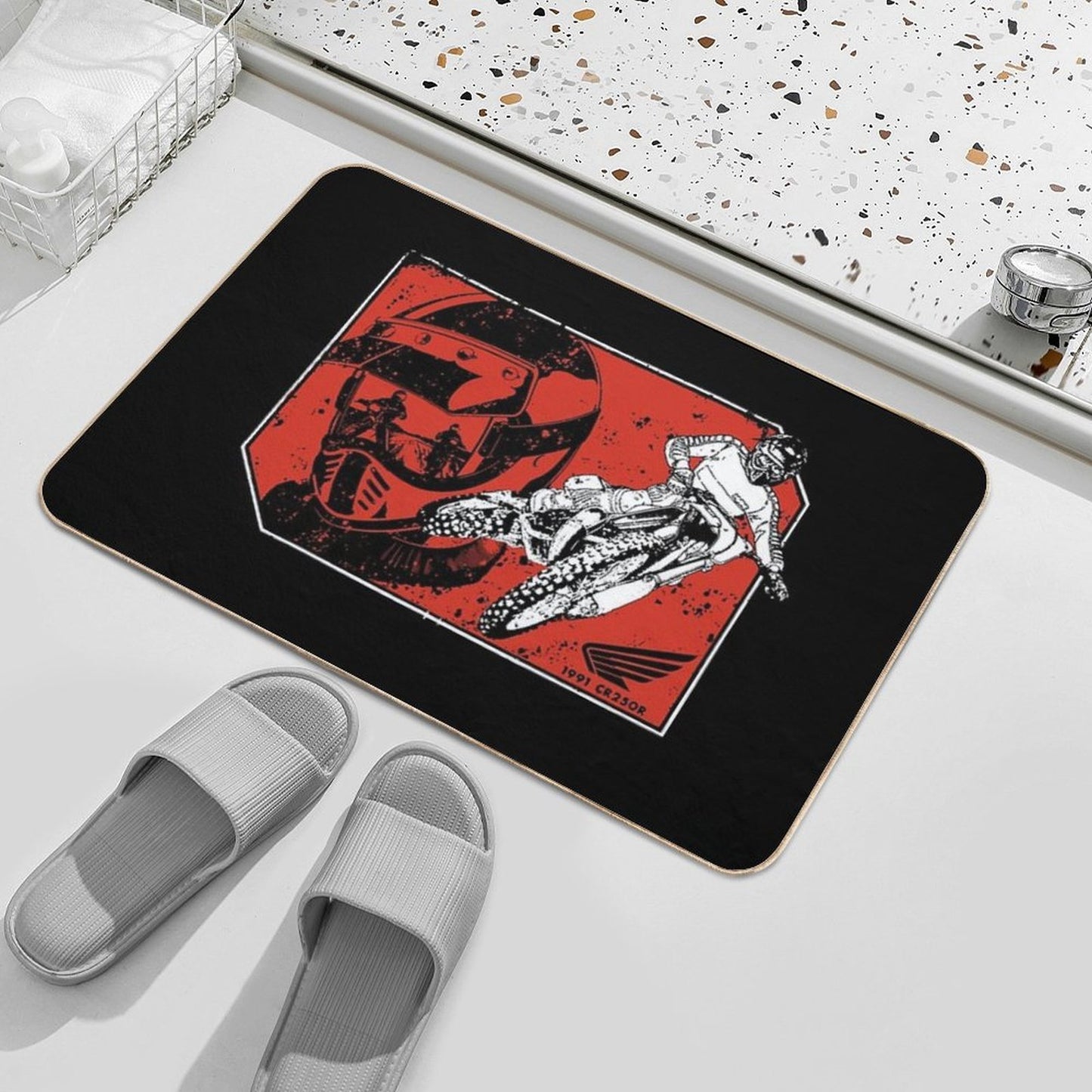 Vintage 90's Honda CR250 Dirtbike Motocross Repositionable Bath Mat