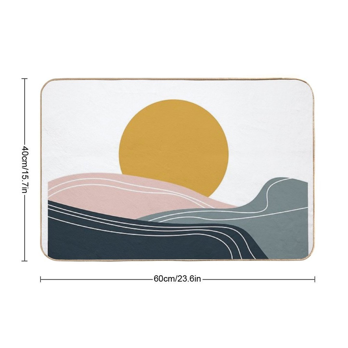 Mid-Century Modern Sunset Easy Maintenance Bath Mat