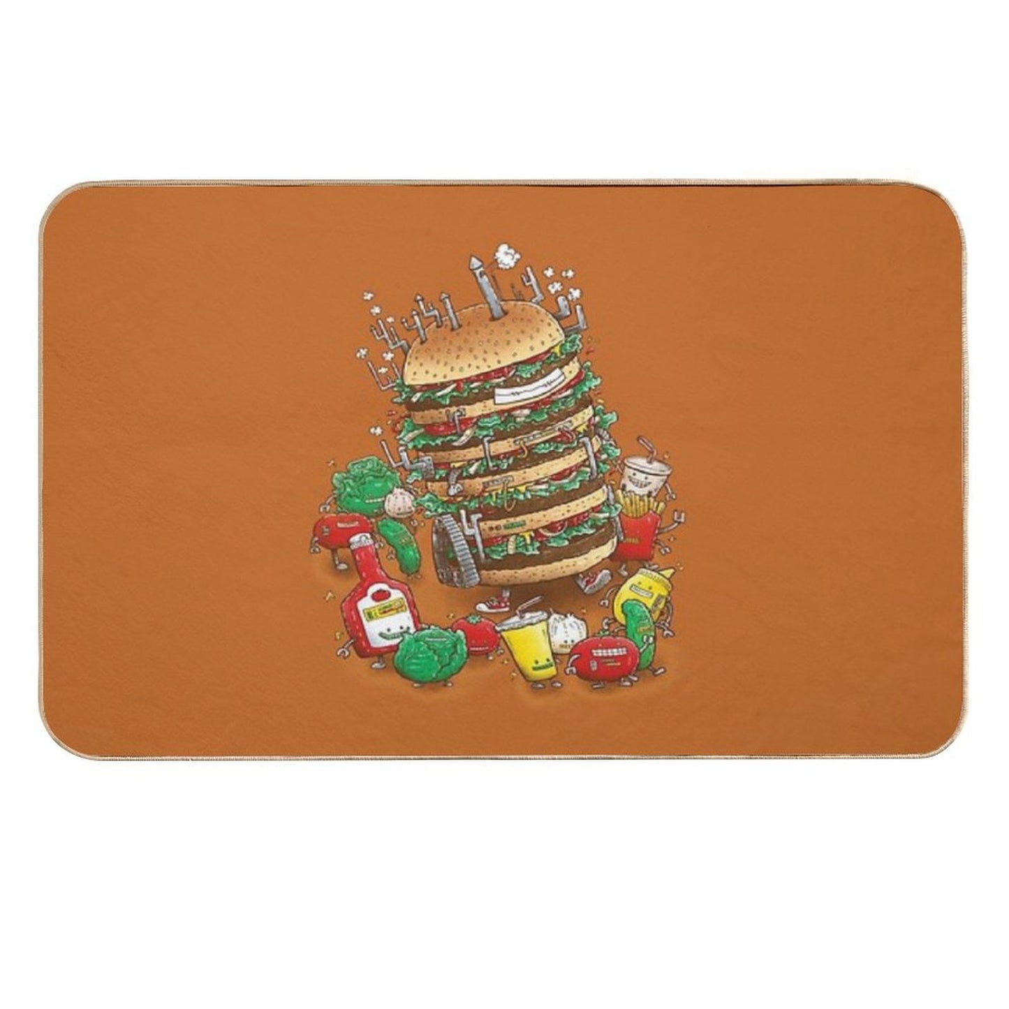 Uber BurgerBot Durable Bath Mat