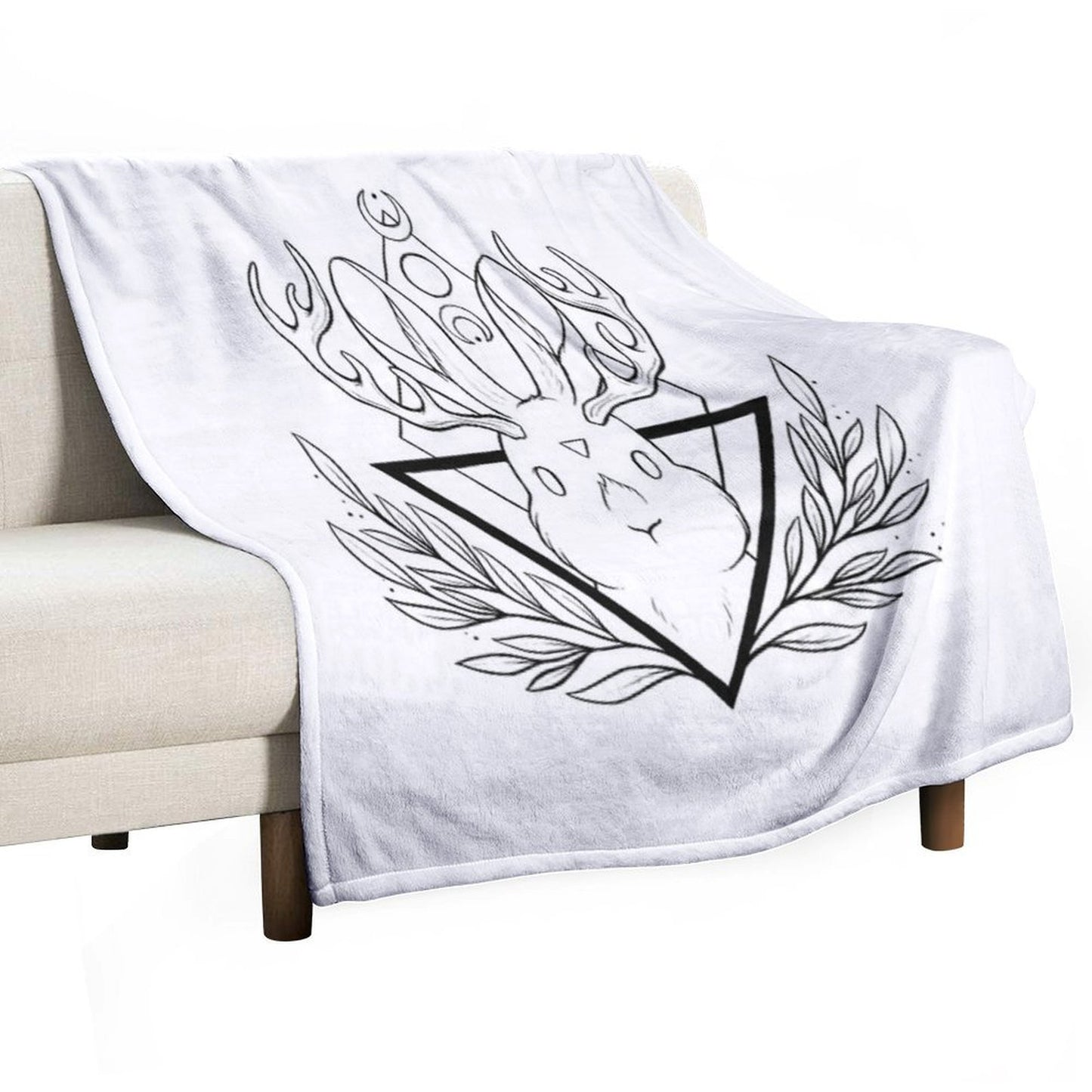 Lunar Rabbit Jackalope Nikury Easy Care Throw Blanket