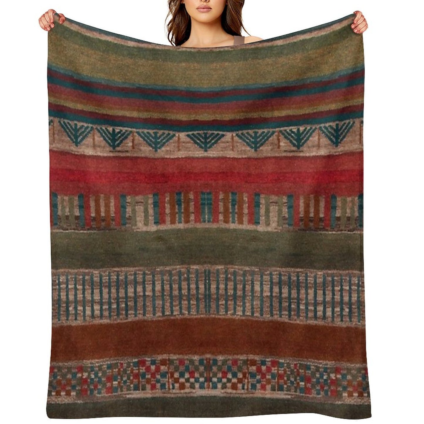 Bohemian Pattern Easy Care Throw Blanket