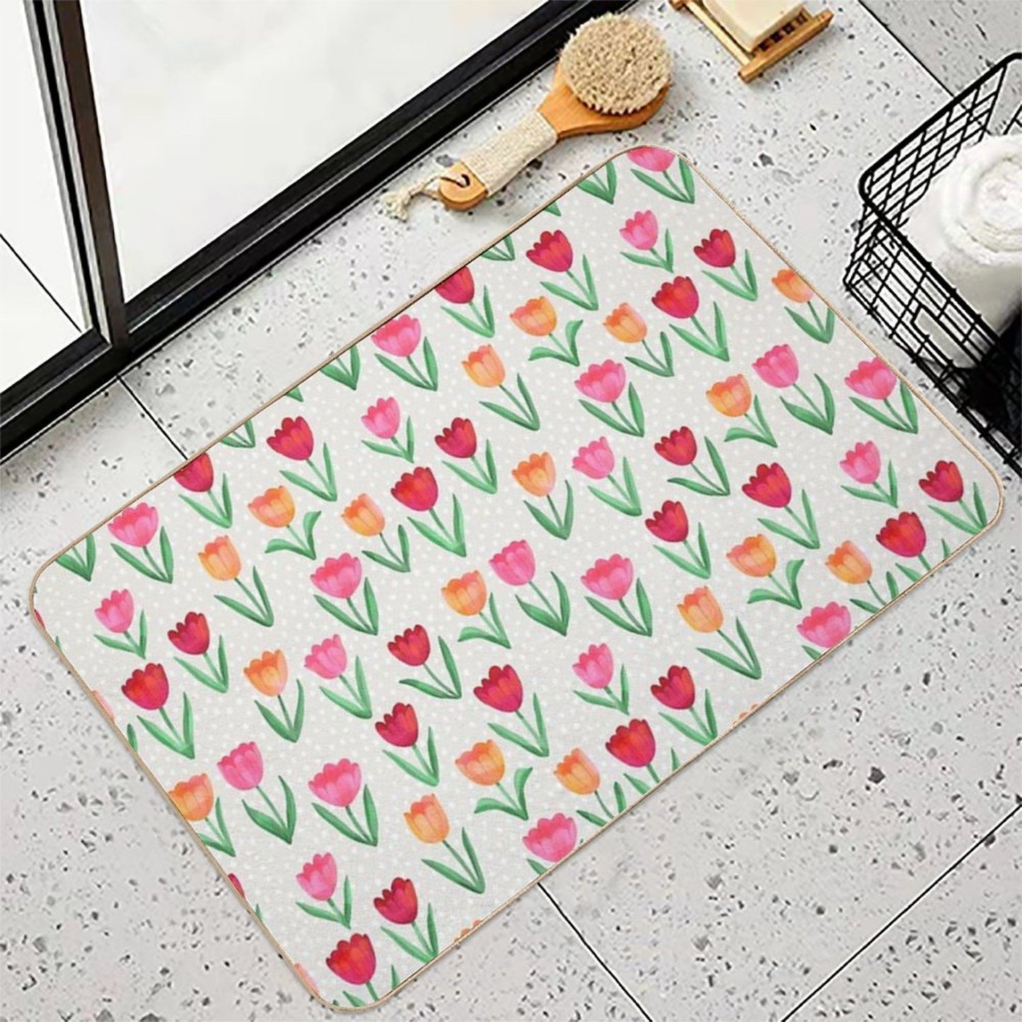 Spring Tulips Rapid-Drying Bath Mat
