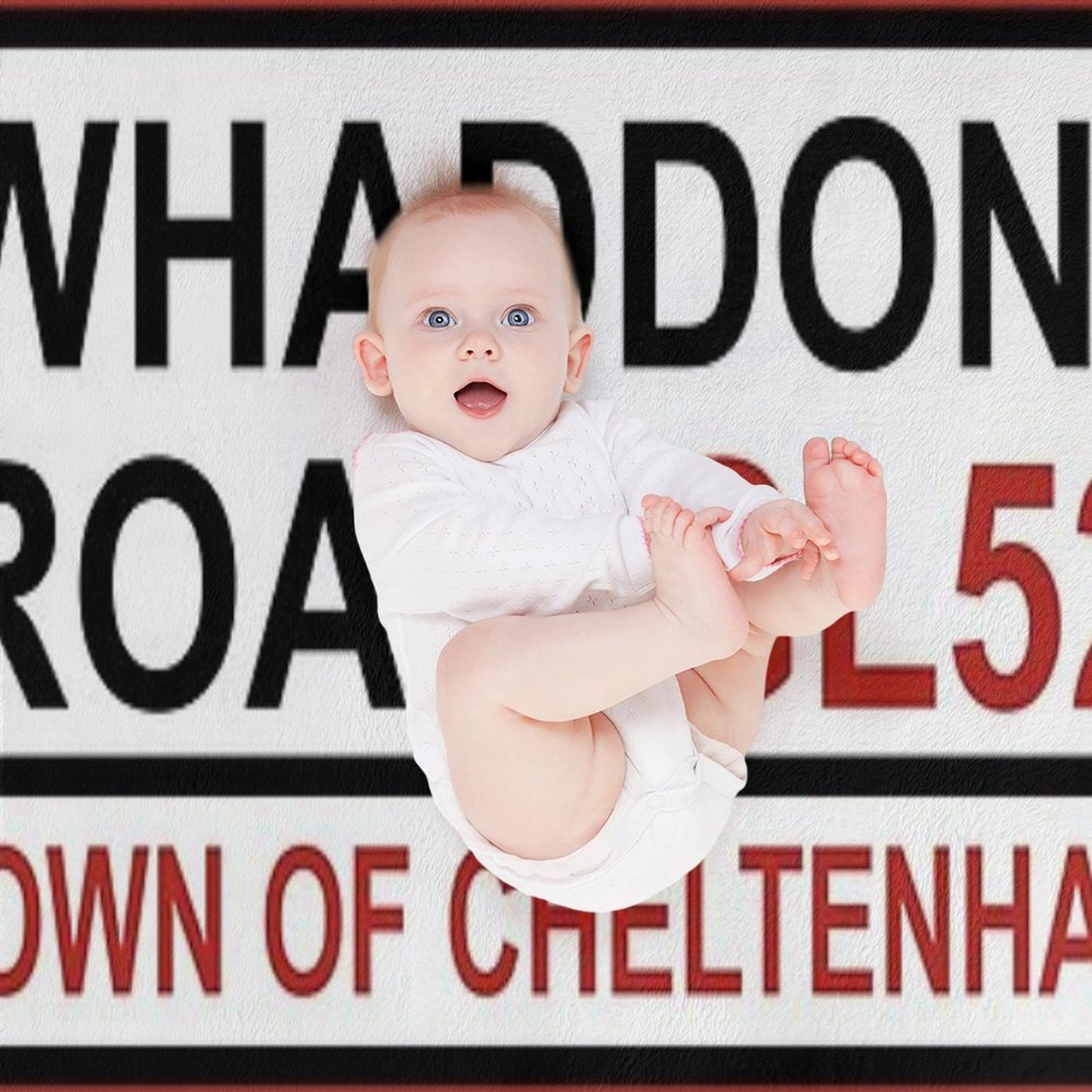 Cheltenham Town Whaddon Road Iconic Street Sign Premium Throw Blanket