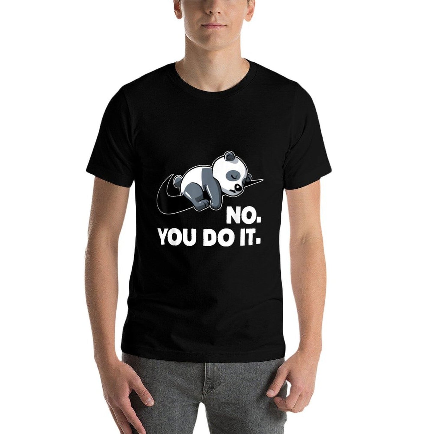 Retro Funny Lazy Panda No You Do It Vintage Cute Sleeping Heathered Texture T-Shirt