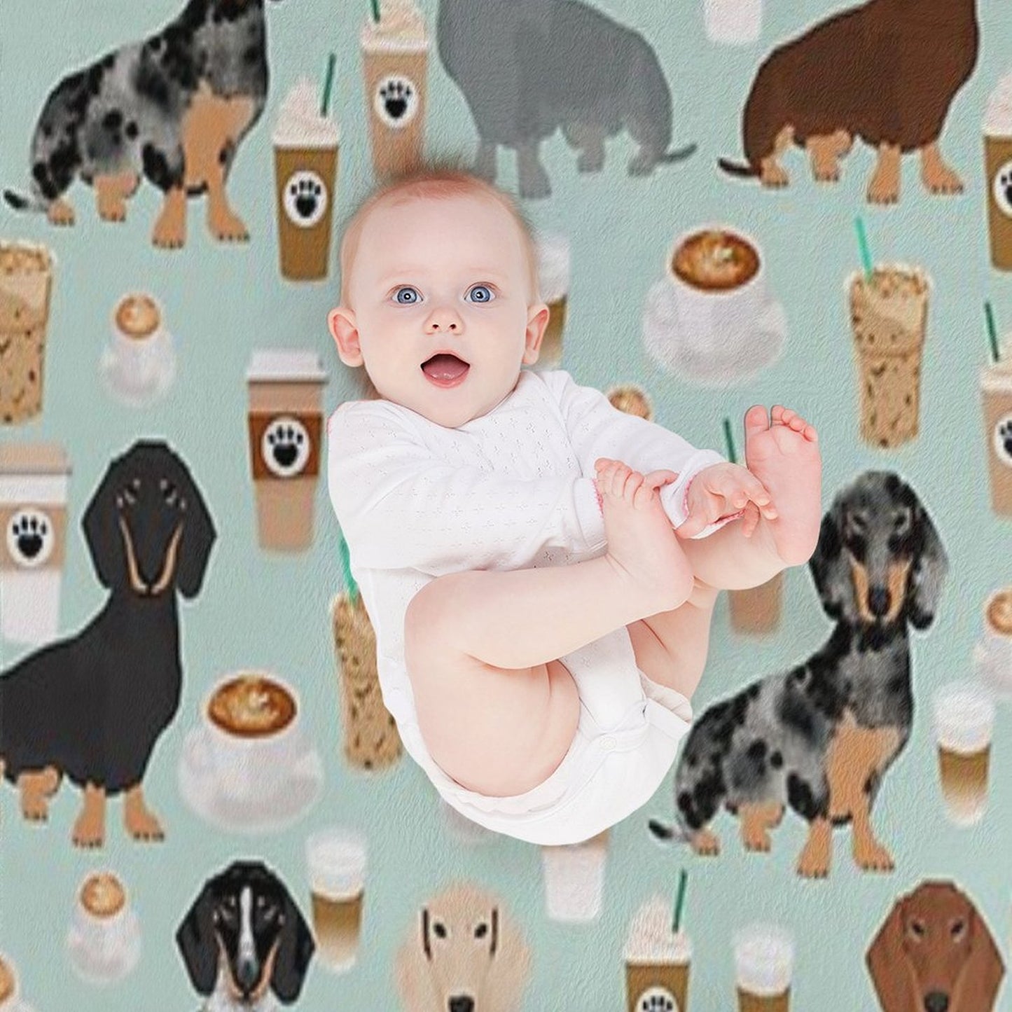 Dachshund Dog Cartoon Funny Lunch Comfort Throw Blanket