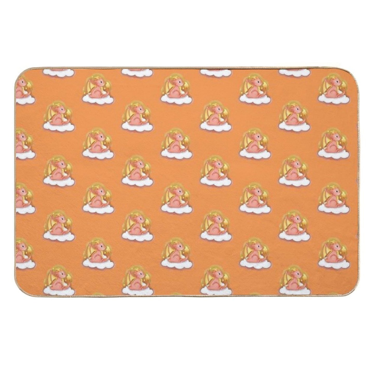 Cute Fire Dragon Whimsical Fantasy Art Eco-Friendly Bath Mat