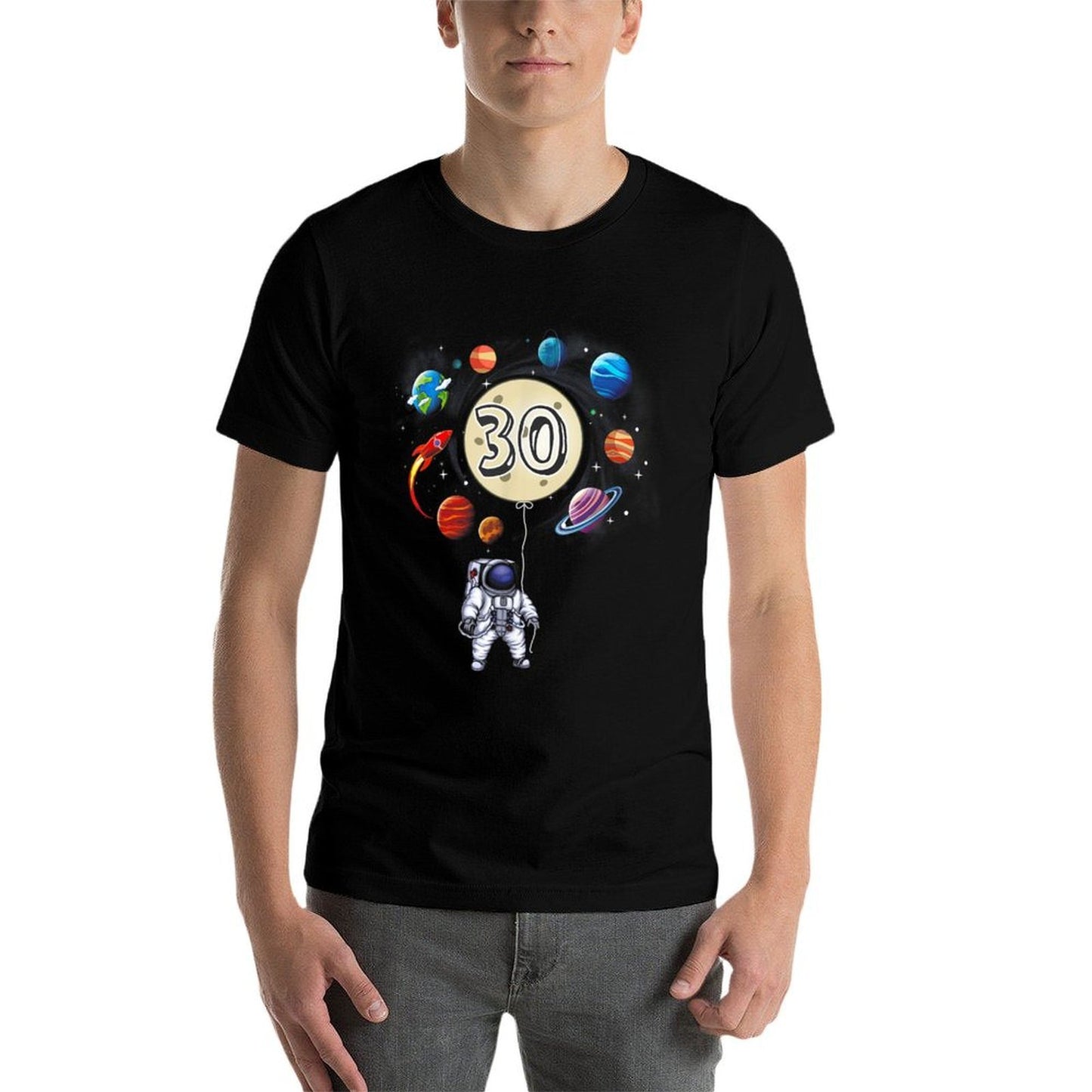 30 Years Old Birthday Astronaut Design For 30th Birthday Quick-drying T-Shirt