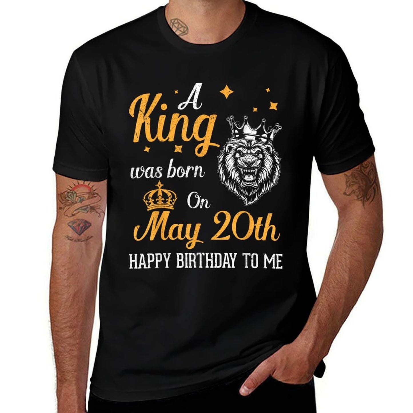 A King Was Born On May 20th Happy Birthday To Me You Dad Son Polyester Blend T-Shirt